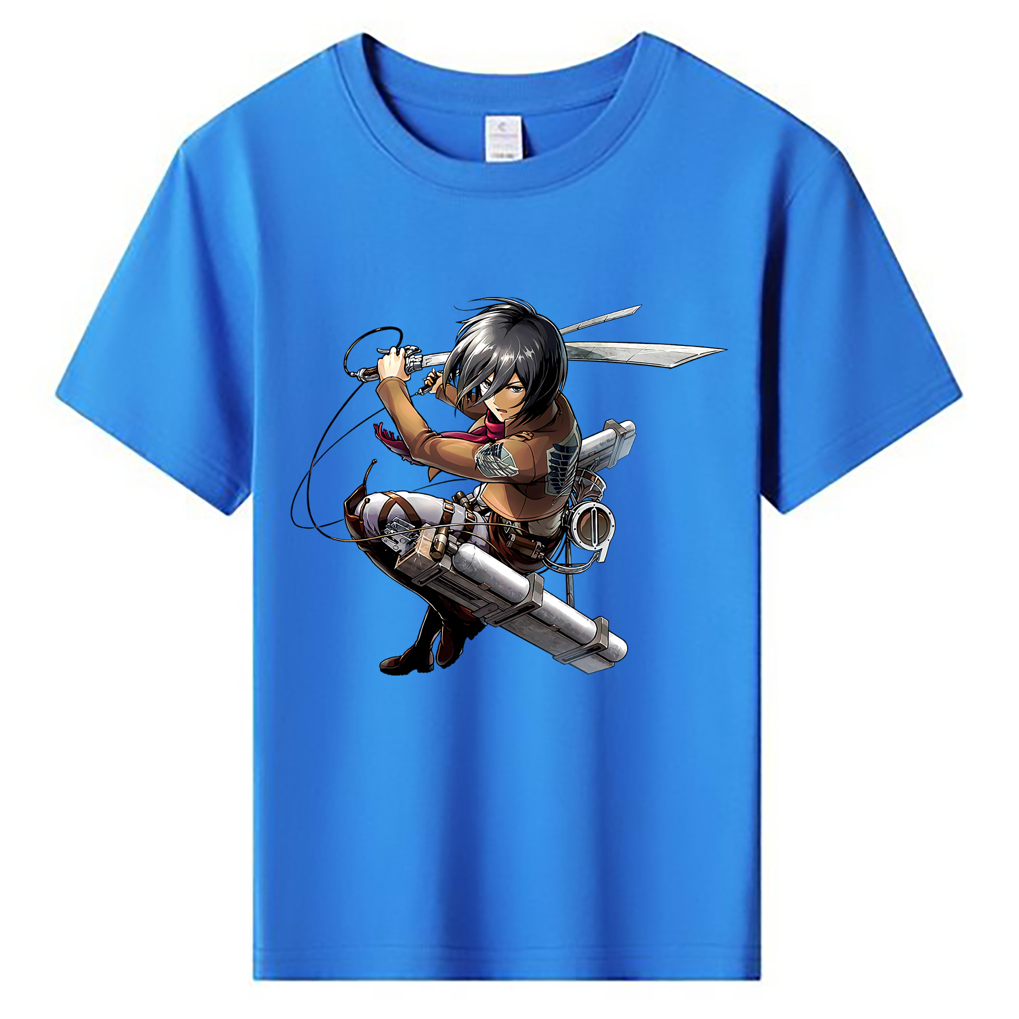 （画像用） 進撃の巨人 ミカサ·アッカーマン Attack on Titan Mikasa Ackerman 綿100％キッズTシャツ（フロントプリント）